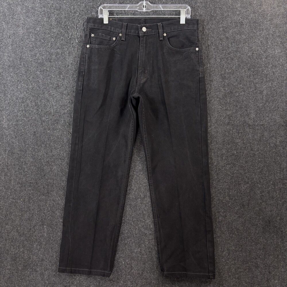 Levis 505 Jeans Men's 32x28 Black Dark Wash Regular Fit Straight Leg Denim Pants